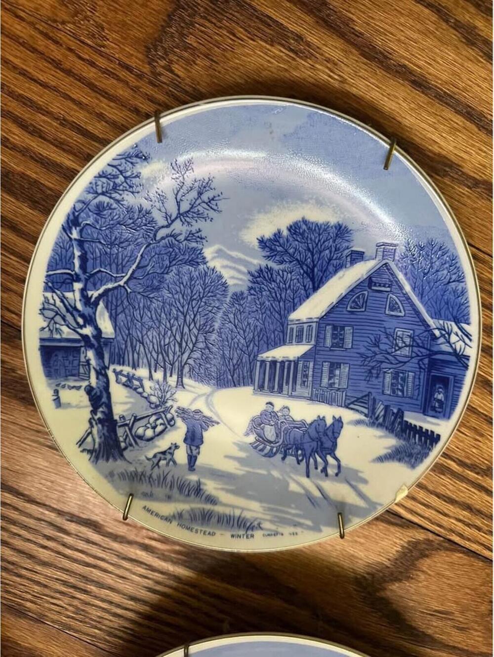 Blue & White vintage plates set of 4. Made in Japan - Picture 4 of 8